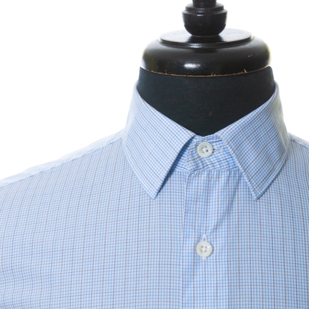 Canali 1934 Blue Check Cotton Shirt